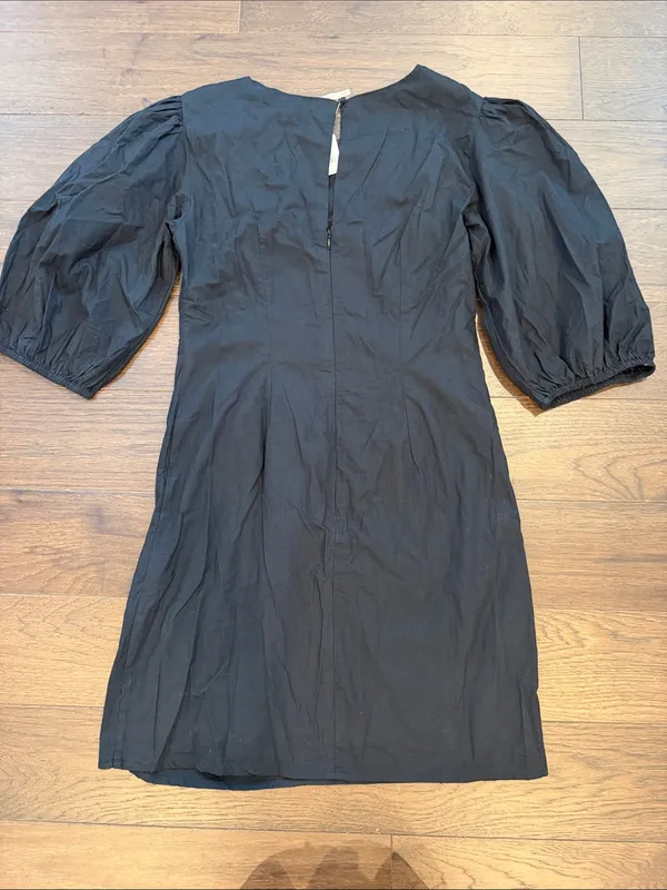 Free People Hope Mini Dress Black Puff Ballon Sleeves Womens - Medium - C30-108 - Image 10