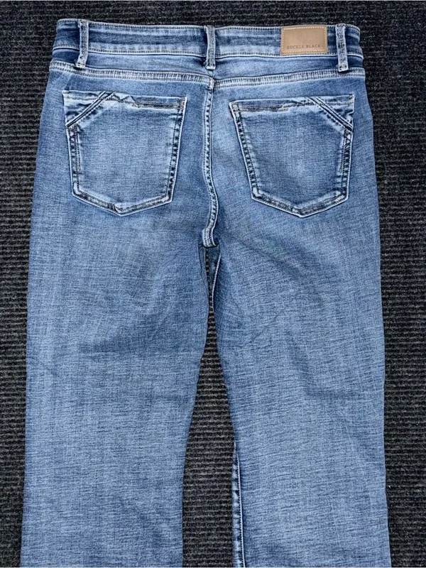 Buckle Black Fit No 53 Bootcut Stretch Jeans Sz 30x29.5 SHORT BBW6214S - Image 4