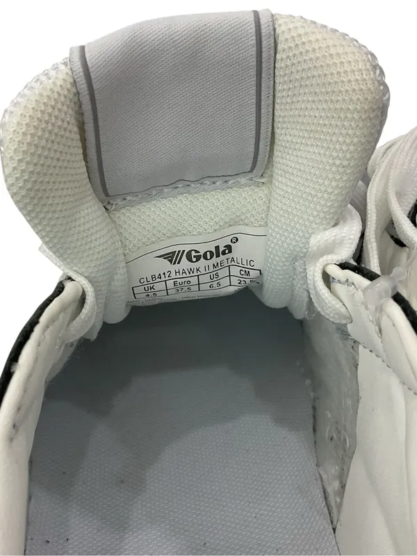 NWOT Gola Hawk II Metallic Sneakers in White/Silver - Image 11