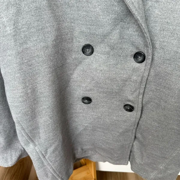 Free People Hannah Slouchy Gray Double-Breasted Oversized Coat Jacket Size S - Image 8