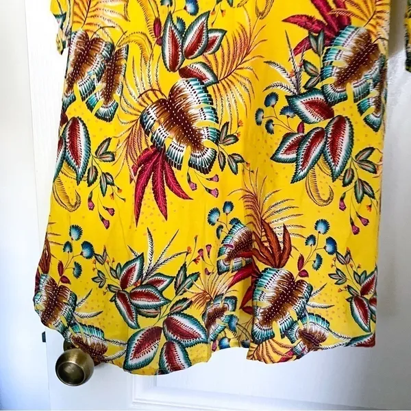Farm‎ Rio Dress Bria Smocked Mini Floral Off-Shoulder Yellow Multi XS EUC - Image 4