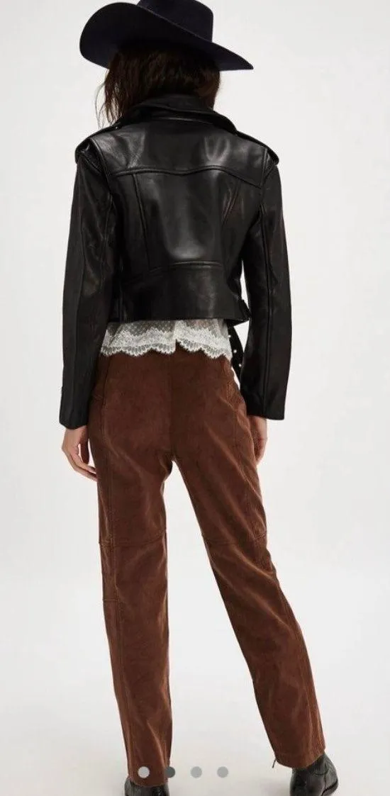 Free People We The Free Titan Vegan Suede Pants Brown 27‎ - Image 2