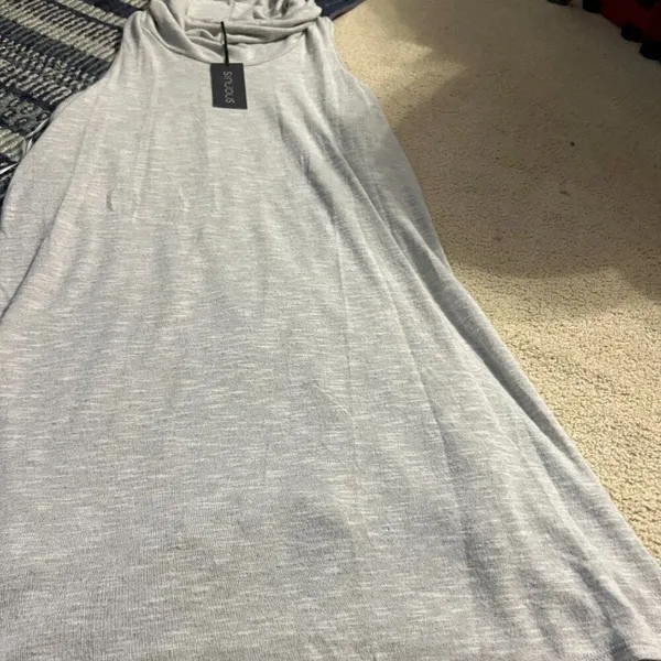 NWT Sinuous sleeveless dress cowl neck grey‎ L - Image 6