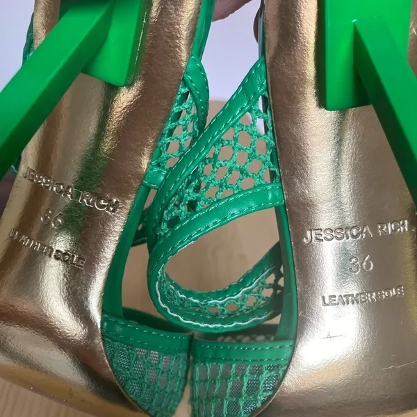 Jessica Rich Green Mesh Heels Bold Kelly Green Summer Wedding Quiet Luxury Gala - Image 8