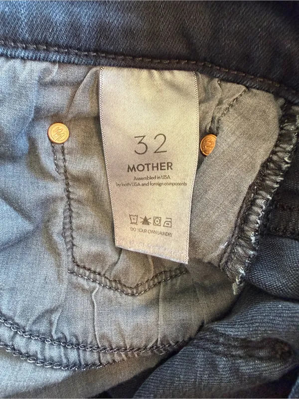 Mother The Insider Crop Step Fray Jeans Night In Venice Dark Wash Size 32 - Image 8