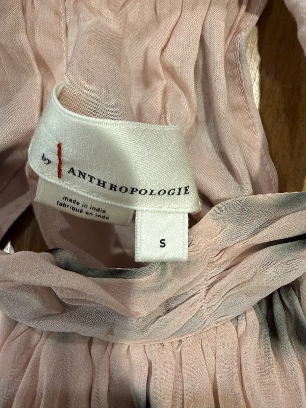 Anthropologie The Somerset Maxi Dress Halter Tiered Pink Black Tie Dye Size S - Image 12