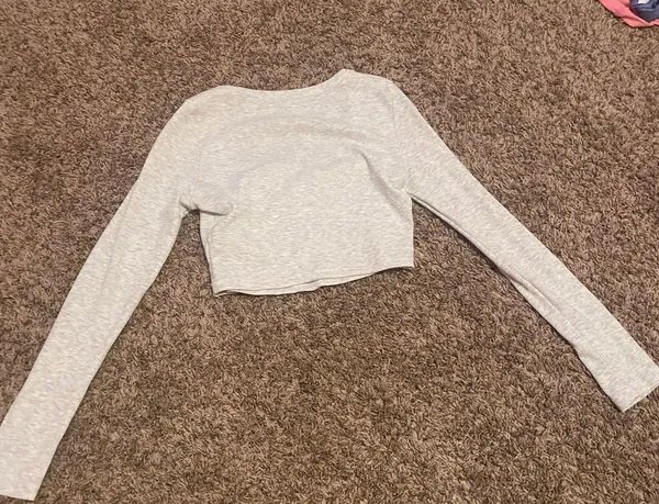 Heather Grey Square Neck Top - Image 3