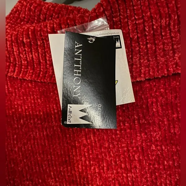 Anthony Original Red Open Front Collard Cardigan Size Large NWT - Image 5