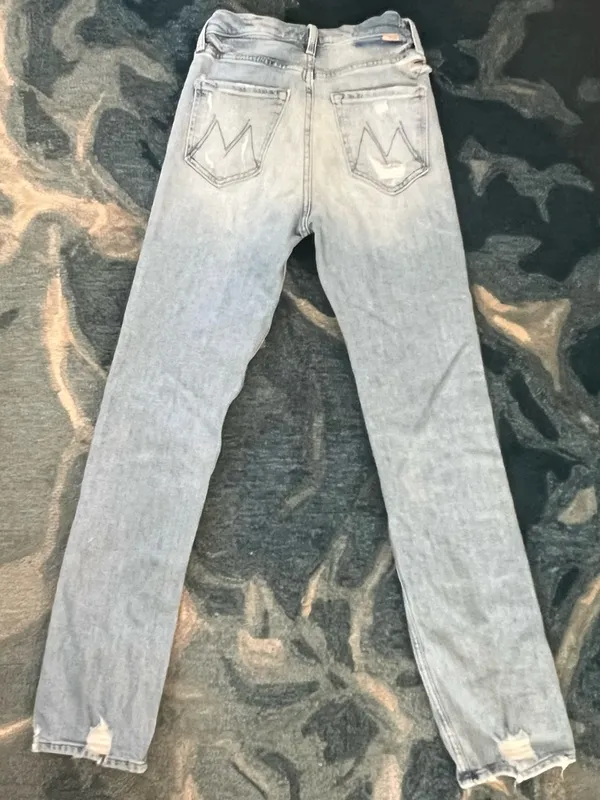 MOTHER Superior High Waisted Rider Skimp Jeans Blue Straight Size 25 - Image 5