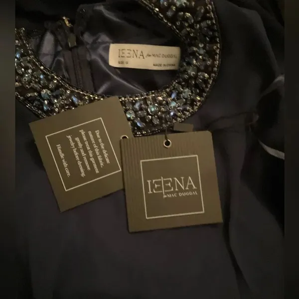 NWT Mac Duggal 55147 Navy Bejeweled Neckline Pleated Chiffon Gown MISMARKED SIZE - Image 14