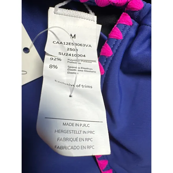 Cupshe Royal Blue Pink Trim‎ One Piece Swimsuit Keyhole Cutout Size M - Image 3