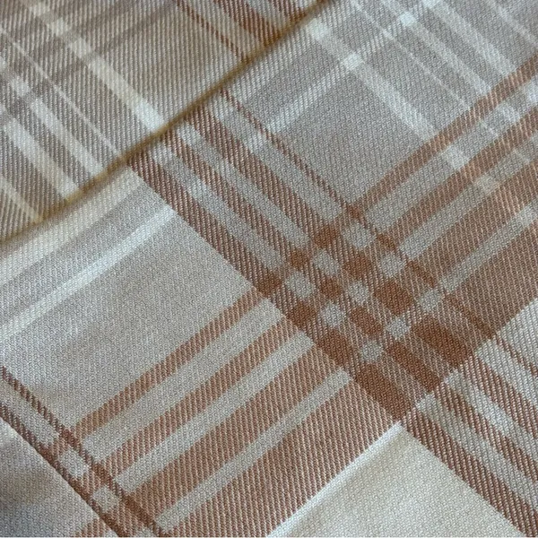 AEROPOSTALE Spaghetti Strap Plaid Mini Dress‎ w/ Slit @ Hem Brown/Cream Sz L - Image 9
