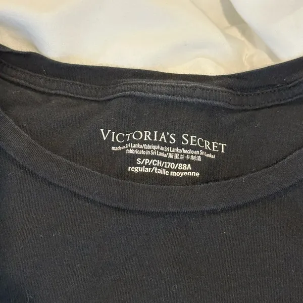 Victoria's Secret short sleeve black tshirt VS logo Size Small - Image 5