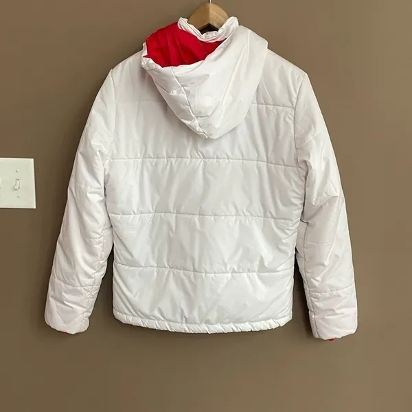 Rip curl Zip Up Puffer Snow Jacket in White‎ Red Size Medium - Image 2