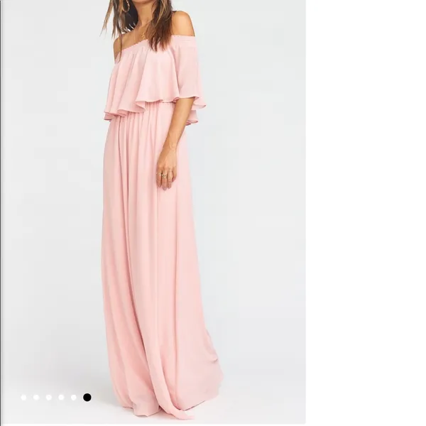 Show Me Your Mumu Hacienda Maxi Dress Rosebud Chiffon Convertible Pink Size S - Image 5