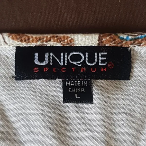 Unique spectrum Blouse Kimono Sleeve Side Tie Boho Southwestern Tribal Sz Large - Image 8