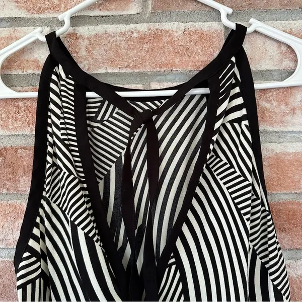 Zara Abstract Striped Tie Back Tank Top NEW Women’s XS Black White - Image 8