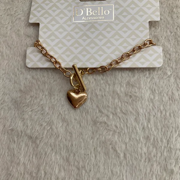 Gold plated heart toggle bracelet - Image 2