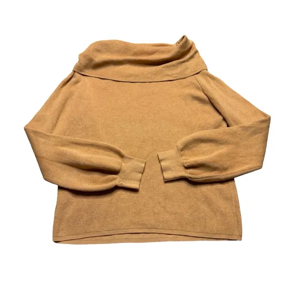 ✨🤠 UMGEE Off Shoulder Lace Up Western Boho Knit Sweater Tan Small 🤠✨‎ - Image 4