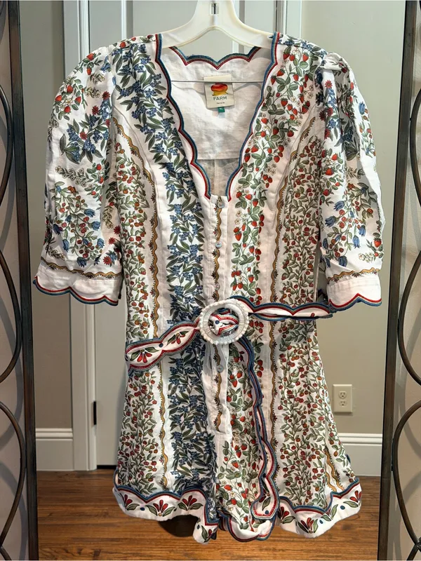 Farm Rio Fruit Beauty Off-White Romper size XL - Image 4