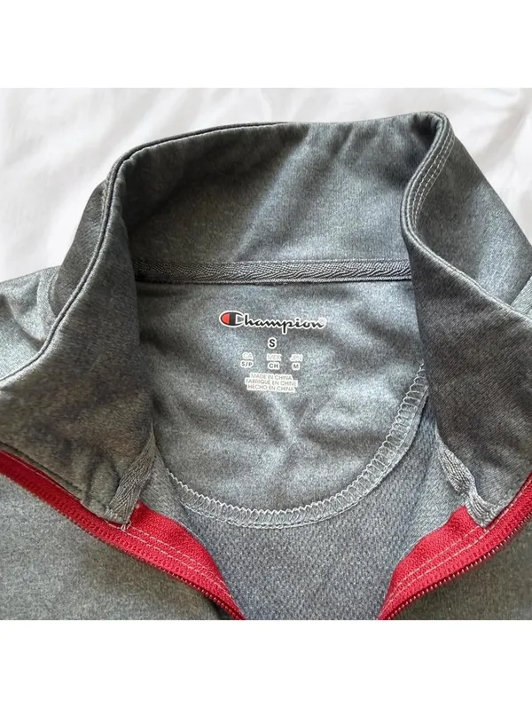 Stanford Champion Gray Quarter Zip Pullover Size Small - Image 4