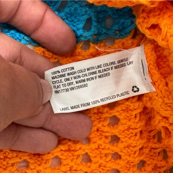 🆕 Wild Fable Pink and Orange Crochet Sweater Size M - Image 6