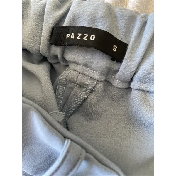 Pazzo Tapered Trouser Pants Womens Size‎ S Light Blue Career Officecore Elastic - Image 4