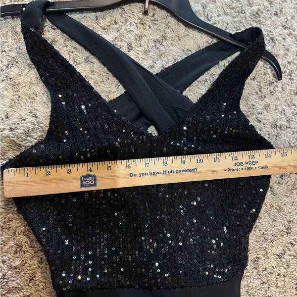Women’s Jumpsuit, Black Sequin, Small,‎ Open Back - Image 9