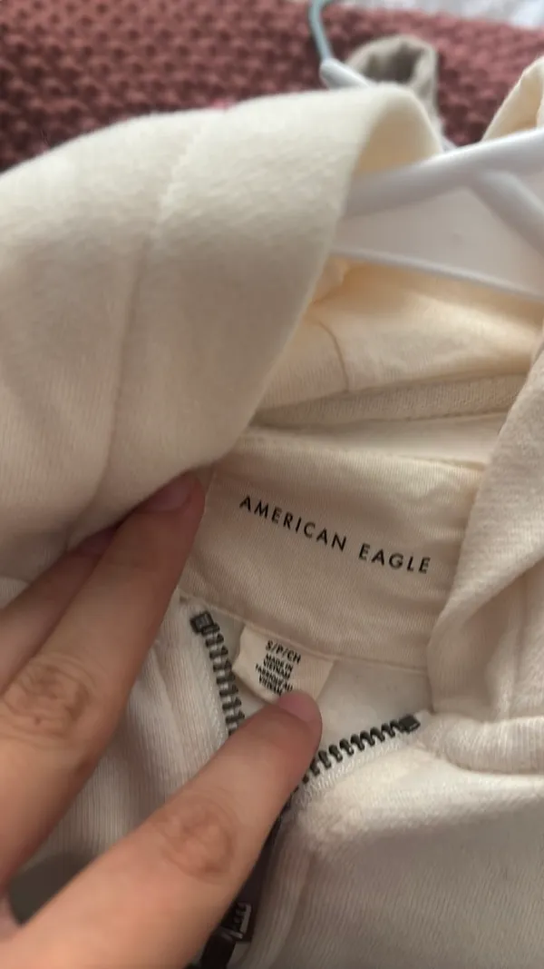 Cropper American eagle jacket. Cream/yellow color - Image 2