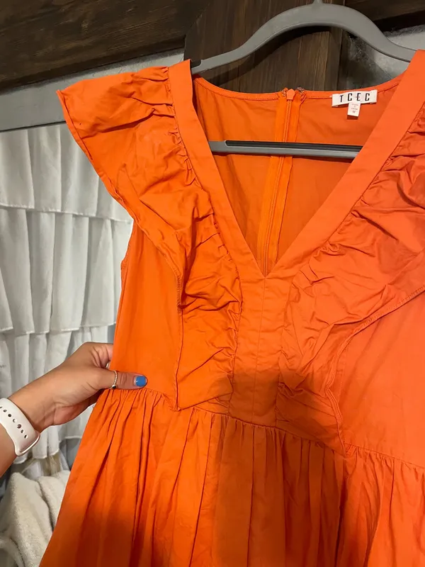Orange Babydoll Dress - Image 5