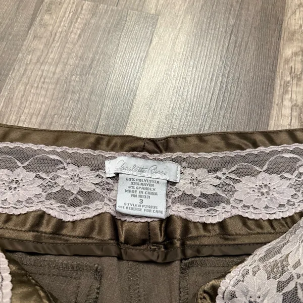 Charlotte Russe Y2K Office Siren Brown Low Rise Dress Pants Size 3 - Image 4