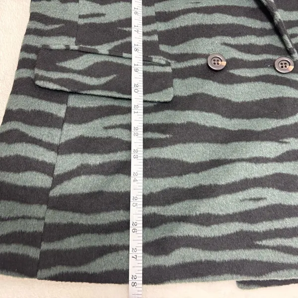 Ann Taylor Black and Green Wool Blend ‎ Zebra Blazer size 14 - Image 9
