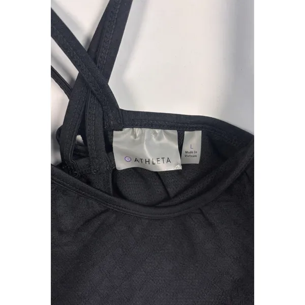 Athleta Womens(2)Bundle Strappy Back Tank Top Built-In Bra Black Gray Size‎ L - Image 2