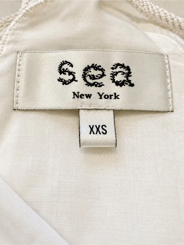 Sea New York Ivory Embroidered Boho Halter Racerback Flowy Swing Cami Blouse XXS - Image 6