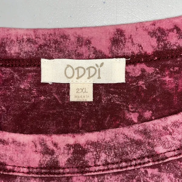 ODDY Size 2XL Pink & Purple Acid Wash Cage Long Sleeve Knit Top Shirt - Image 5