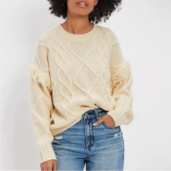 NWT American Eagle Fringe Knit Sweater - Image 5