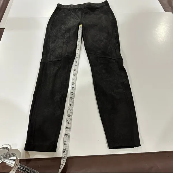 Free People Black Midnight Vegan Suede Skinny‎ Pants Size XS - Image 12