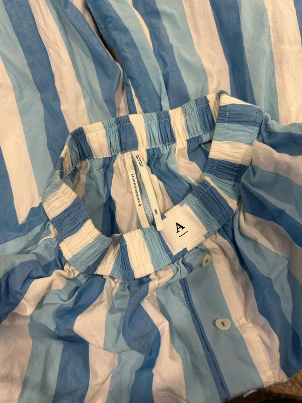 Anthropologie blue and white striped pajama pants - Image 8