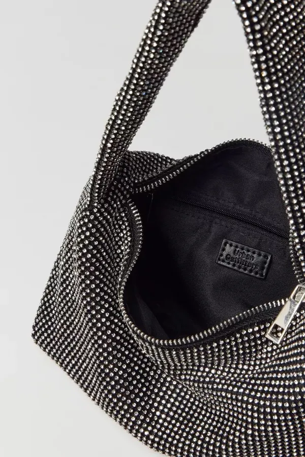 Urban Outfitters Silver Bianca Kimchi Blue Diamanté Baguette Shoulder Bag Purse - Image 3