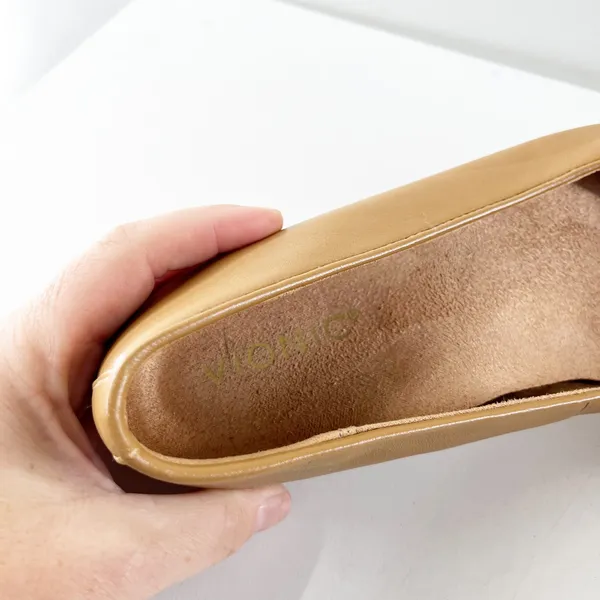 Vionic Klara Leather Slip On Cap-Toe Ballet Flats Brown Nappa Leather US 8 - Image 7