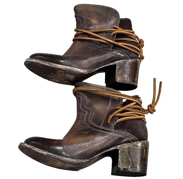Freebird Casey Distressed Brown Booties - Image 4