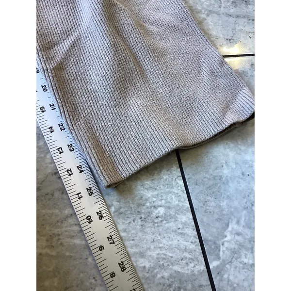 FIGS Ribbed Knit Wide Leg Lounge Pants Tan XS W18LW3003 Drawstring Pockets - Image 7