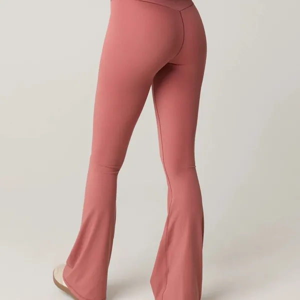 Offline By Aerie Let's Mauve Real Me High Waisted Crossover Flare Leggings M - Image 2