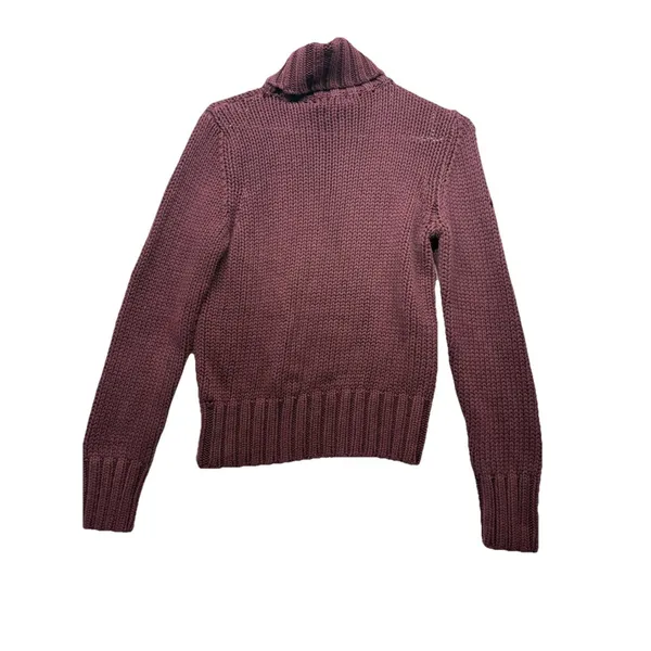American Eagle Outfitters Plum Chunky Cable Knit Turtleneck Sweater Size Medium - Image 4