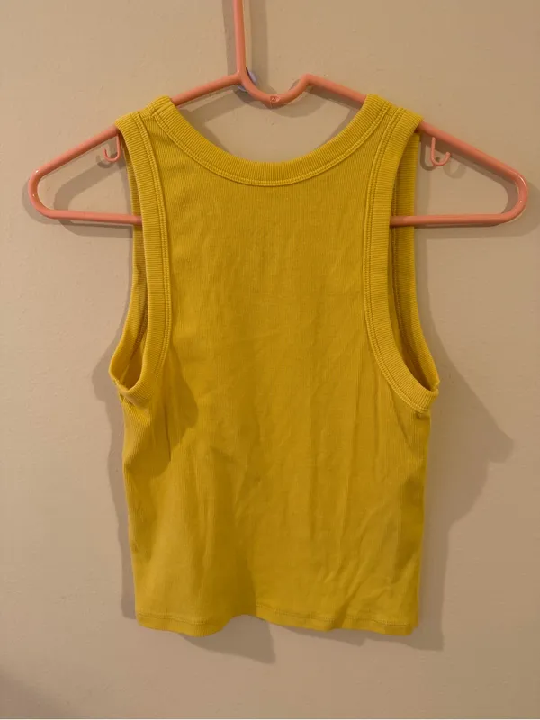 a new day Yellow Ribbed High-Neck Tank - Image 3