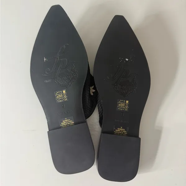Free People Becky Daisy Embroidered Mules in Black 9 - Image 8