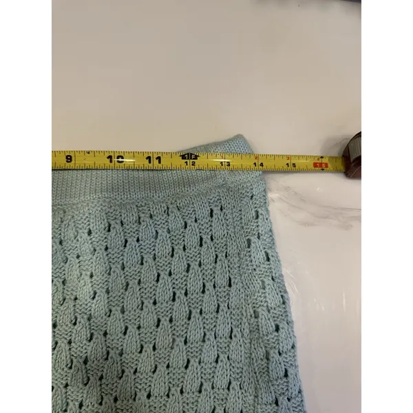 Athleta Crochet Knit Skirt Mint Green Cotton Eyelet Scalloped Hem SizeSmall Boho - Image 7