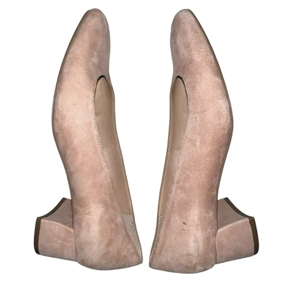 Franco Sarto Guliana Suede Leather Pumps Women's Size 6.5 Tan‎ Chunky Heel Shoes - Image 5
