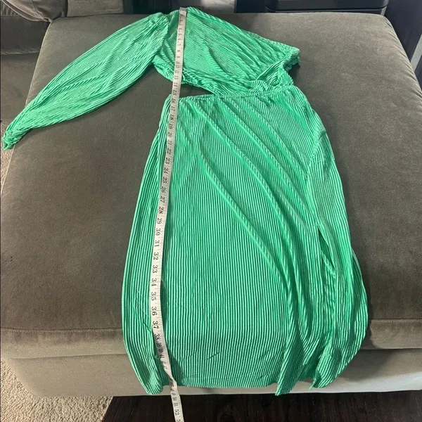 Women’s Green One-Shoulder Midi Dress Side Cut Out Side Zip Size M NWOT - Image 9