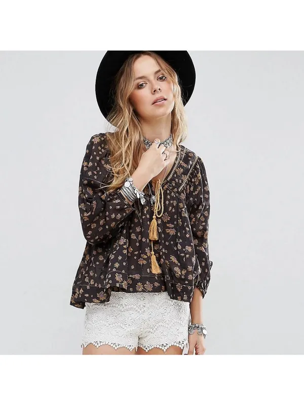 $98 Free People Never A Dull Moment Peasant Blouse S - Image 3